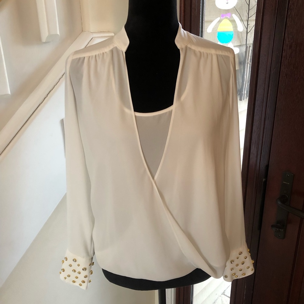 White Rhinestone Blouse